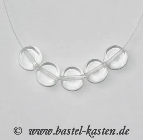 Glasmünze 8 mm transparent (10 Stück)