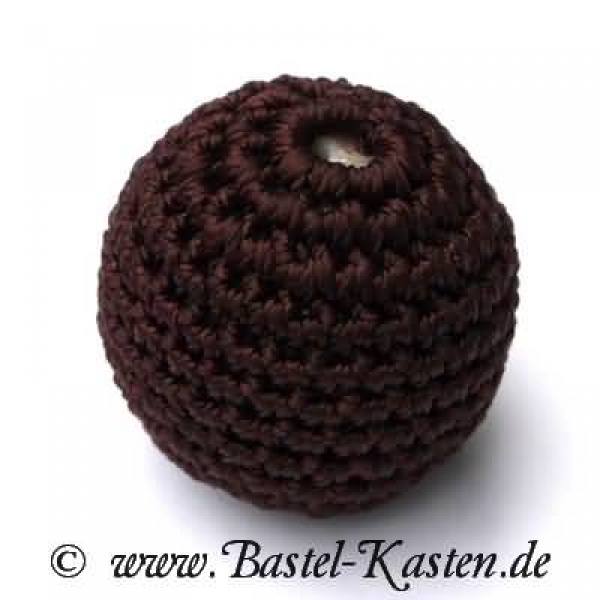 Häkelperle 20mm dunkelbraun (1 Stück)
