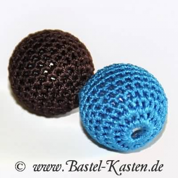 Häkelperle 20mm dunkelbraun (1 Stück)