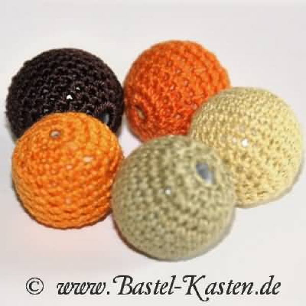 Häkelperle 20mm dunkelbraun (1 Stück)