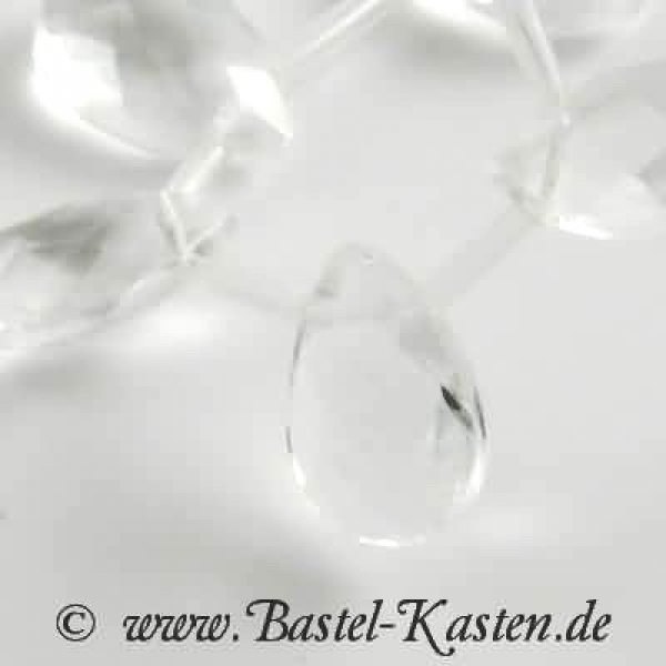 Glastropfen facettiert ca. 12mm x 18mm crystal (1 Stück)