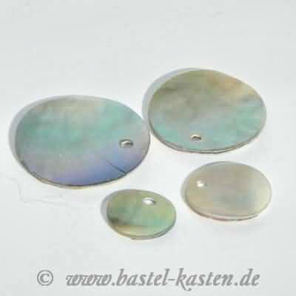 Scheiben aus echtem Perlmutt 15 mm  natur (7 Stück)