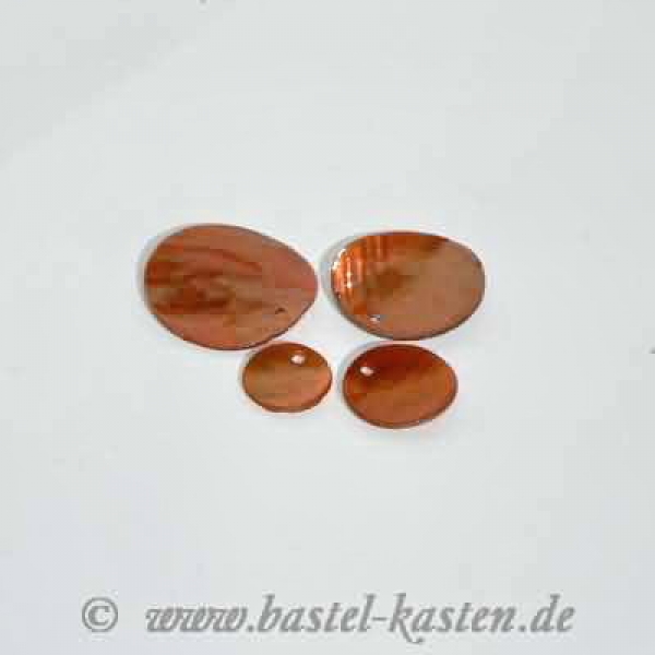 Scheiben aus echtem Perlmutt 13 mm  orange (10 Stück)
