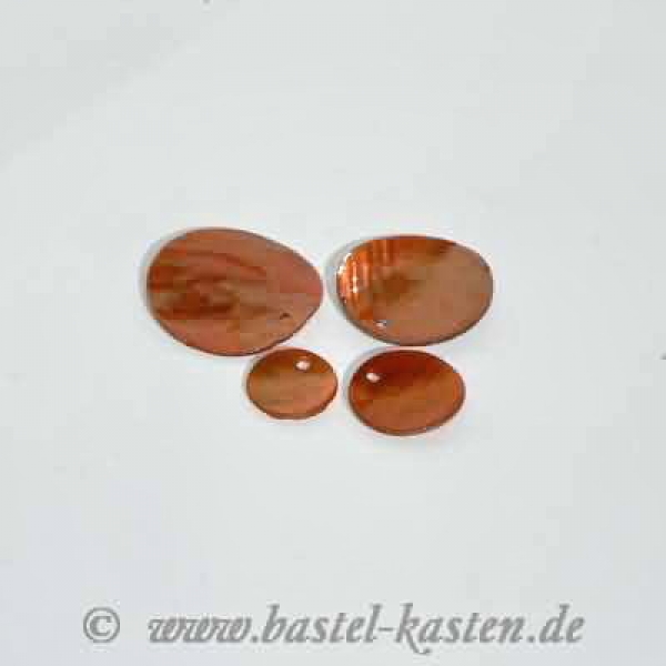 Scheiben aus echtem Perlmutt 20 mm  orange (5 Stück)
