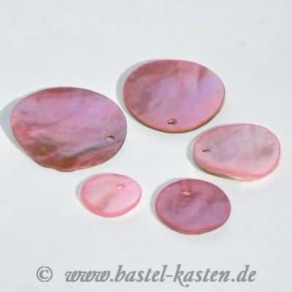 Scheiben aus echtem Perlmutt 10 mm  rosa (10 Stück)