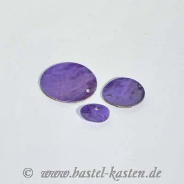 Scheiben aus echtem Perlmutt 20 mm  lila (5 Stück)