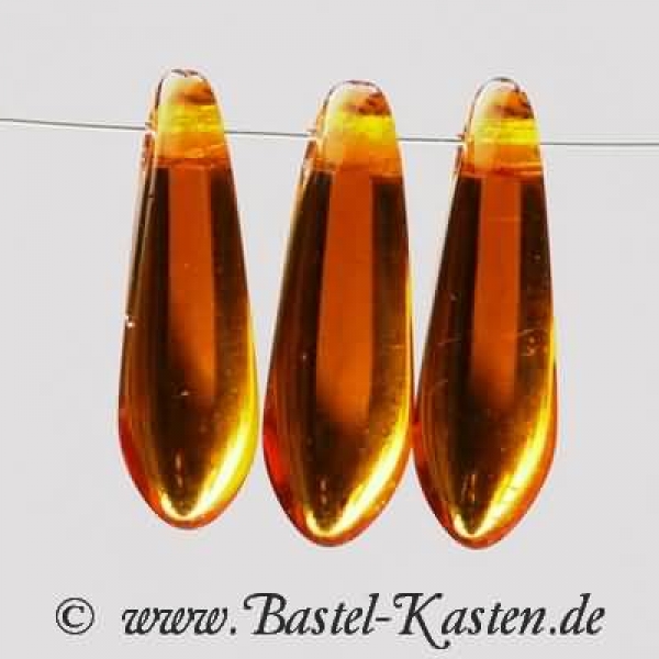 Glastropfen  11mm  smoked topaz (20 Stück)