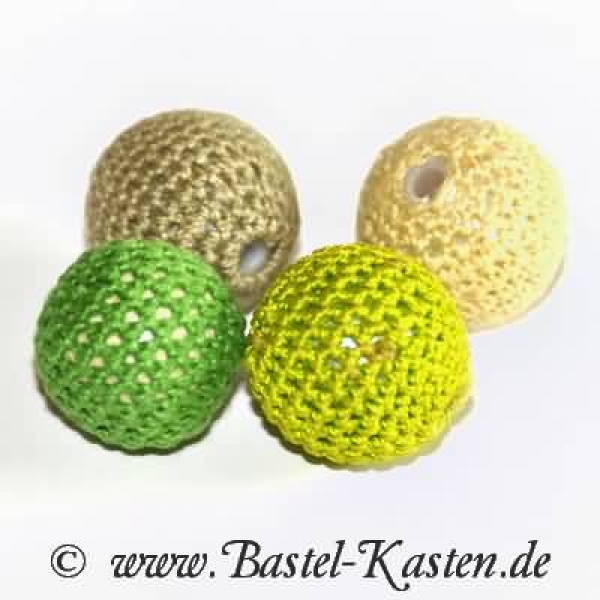 Häkelperle 22mm beige (1 Stück)