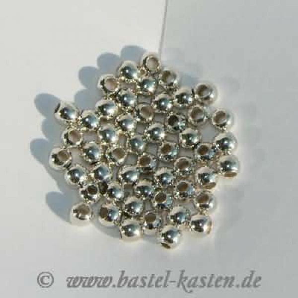 2-Loch-Kugeln/Quetschperlen 925er Silber 1,8 mm (1,5 Gramm)
