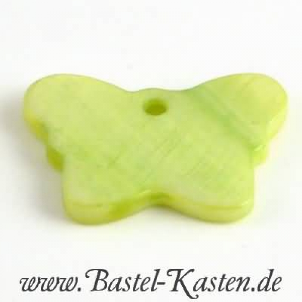 Schmetterlinge aus echtem Perlmutt grün (5 Stück)