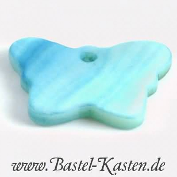 Schmetterlinge aus echtem Perlmutt türkis (5 Stück)