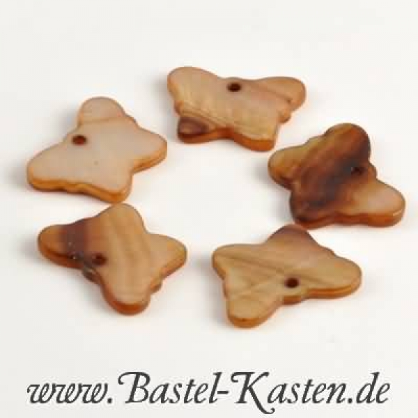 Schmetterlinge aus echtem Perlmutt braun (5 Stück)