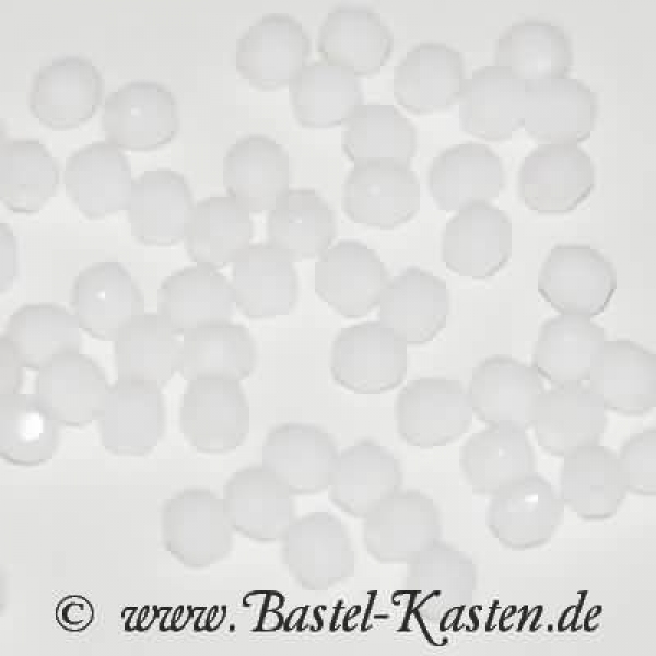 Feuerpolierte Perle 4mm weiß opaque (50 Stück)