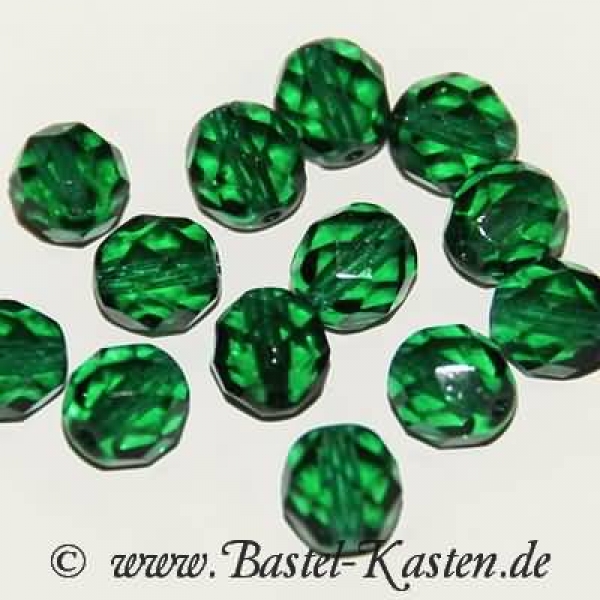 Feuerpolierte Perle 8mm emerald 10 Stück