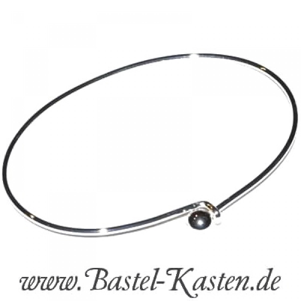 Armreif versilbert mit abschraubbarer Kugel, ca. 18cm (1 Stück)