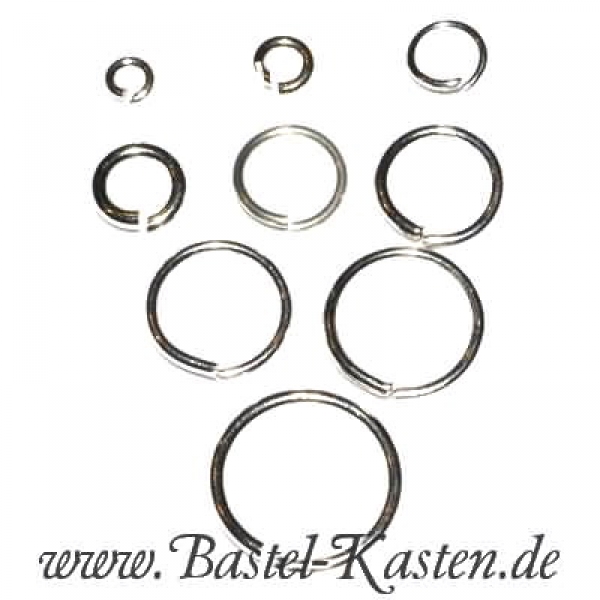 Bindering rund offen silberfarben 9mm (10 Stück)