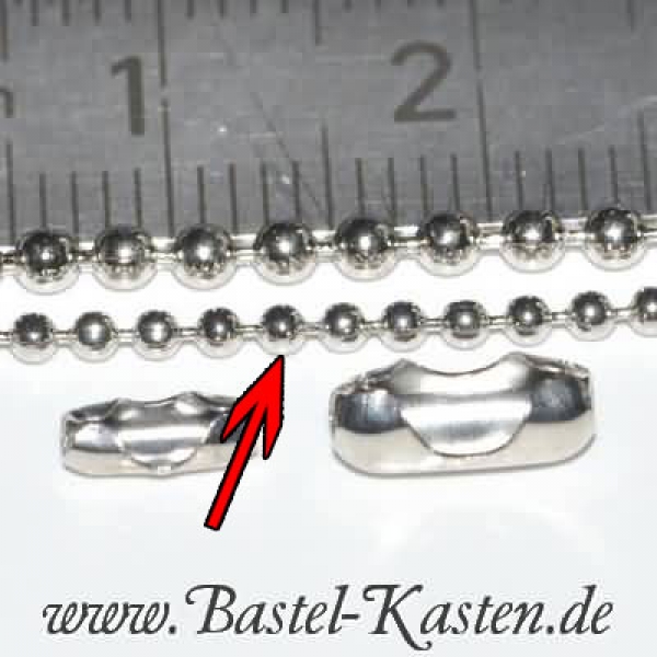 Kugelkette silberfarben 1,5 mm Meterware  (Preis je 10 cm)