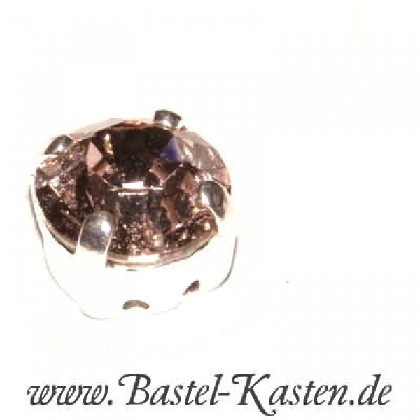 Kessel-Stein 1028  8 mm vintage rose  im versilberten Kessel (1 Stück)