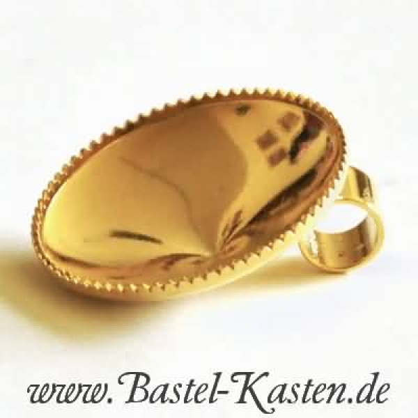 Kessel für Swarovski Rivoli 1122 14mm mit Öse vergoldet Typ 4 (1 Stück)