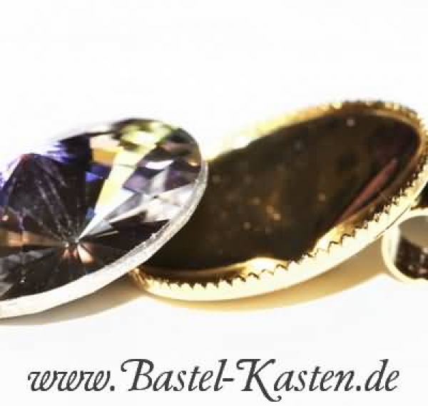 Kessel für Swarovski Rivoli 1122 14mm mit Öse vergoldet Typ 4 (1 Stück)