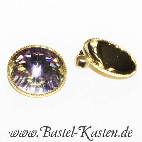 Kessel für Swarovski Rivoli 1122 14mm mit Öse vergoldet Typ 4 (1 Stück)