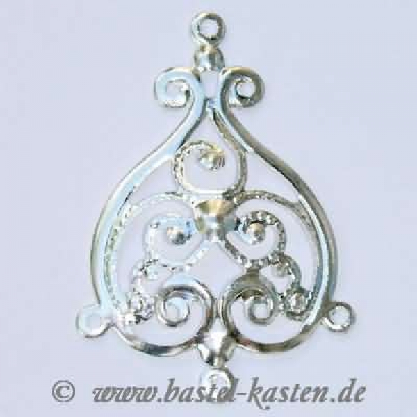 Anhänger Tropfen versilbert (1 Stück)
