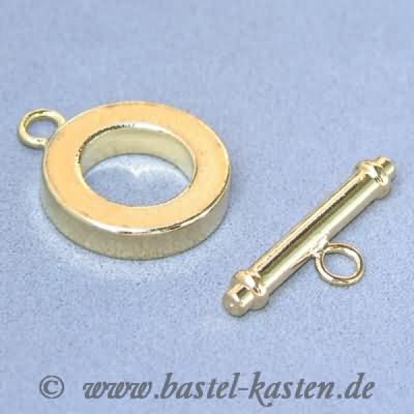 Toggle-Verschluß 14mm Ring vergoldet (1 Stück)