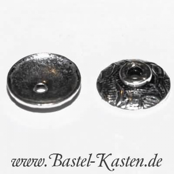 Perlkappe versilbert gemustert ca. 9mm  (1 Paar)