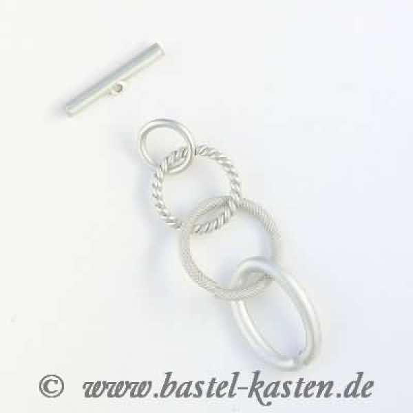 Kettenglieder Mix 20 Ringe + 1 Knebelverschluß schwarz matt