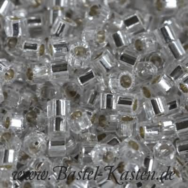 DBC-0041 Delica Hexcut 11/0  crystal silverlined  ca. 7,5 Gramm