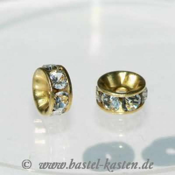 Swarovski Rondell 6 mm vergoldet / crystal (5 Stück)
