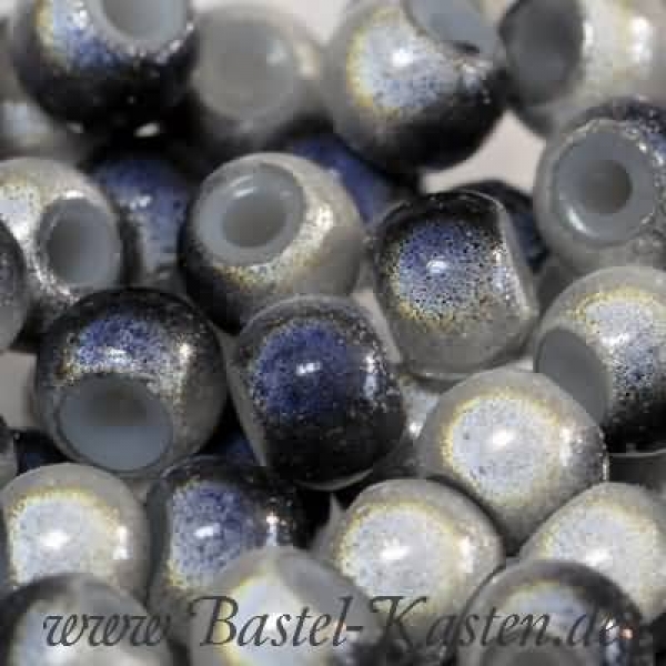 Miracle Beads grau-weiß 6 mm  (30 Stück)