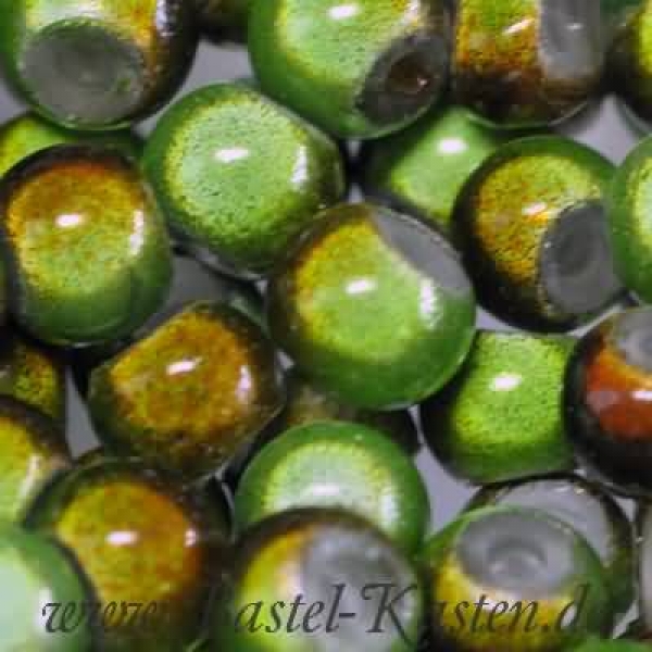 Miracle Beads grün-braun 8 mm  (20 Stück)