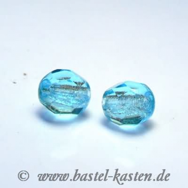 Feuerpolierte Perle 4mm aquamarine (50 Stück)