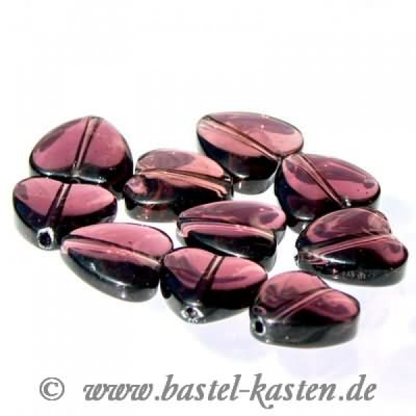 Glasherzen 10mm amethyst (10 Stück)