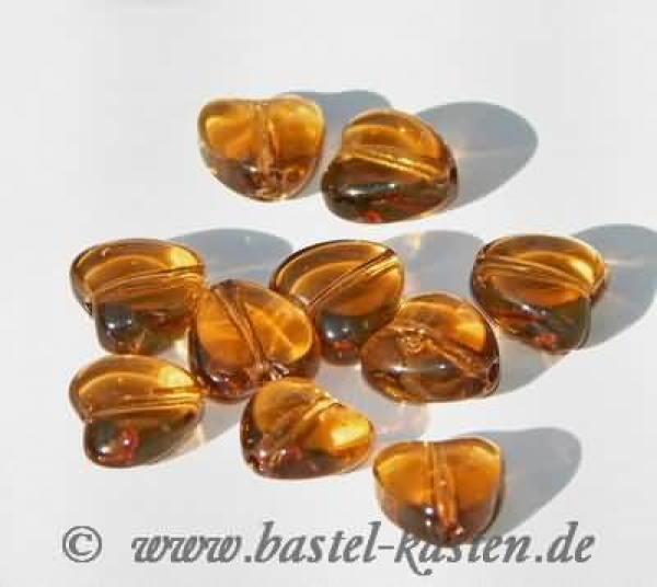 Glasherzen 6mm braun (10 Stück)