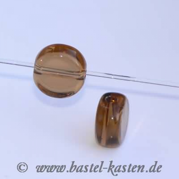 Glasmünze 8 mm braun (10 Stück)