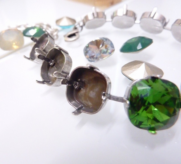 Kette mit Klemmkesseln Square 4470 12mm versilbert (1 Stück)