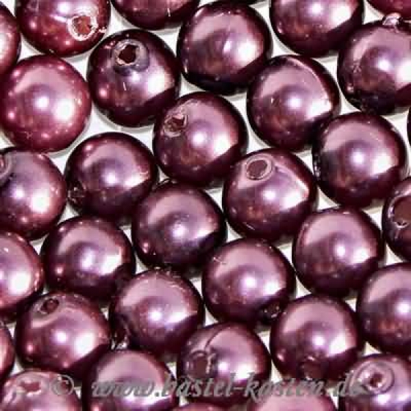 Kunststoffwachsperlen 6 mm  weinrot  (60 Stück)