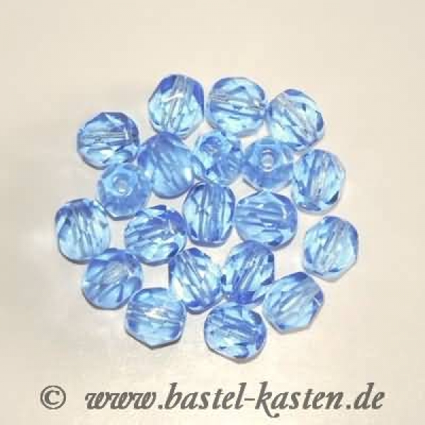 Feuerpolierte Perle 6mm sapphire (20 Stück)