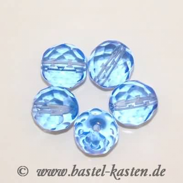 Feuerpolierte Perle 10mm sapphire (5 Stück)