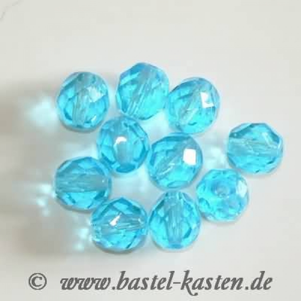 Feuerpolierte Perle 8mm aquamarine (10 Stück)