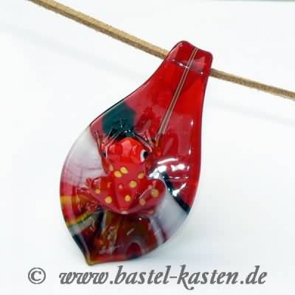 Glasanhänger mit Frosch rot (1 Stück)