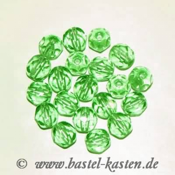 Feuerpolierte Perle 6mm green peridot (20 Stück)