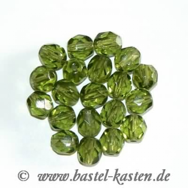 Feuerpolierte Perle 6mm olivine (20 Stück)