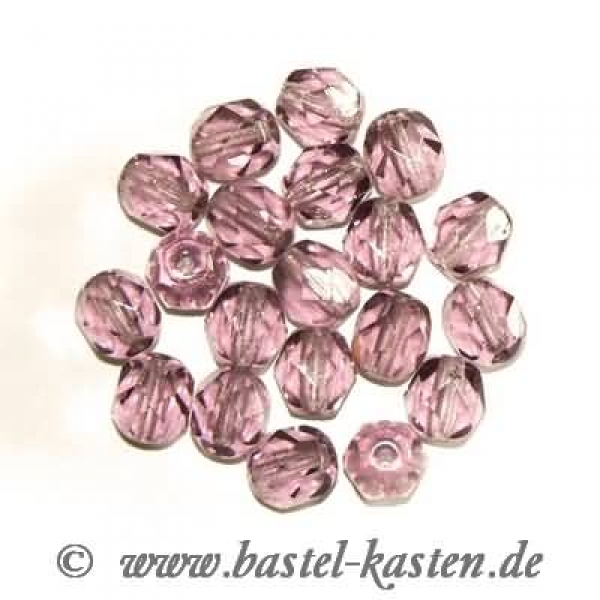 Feuerpolierte Perle 6mm amethyst (20 Stück)