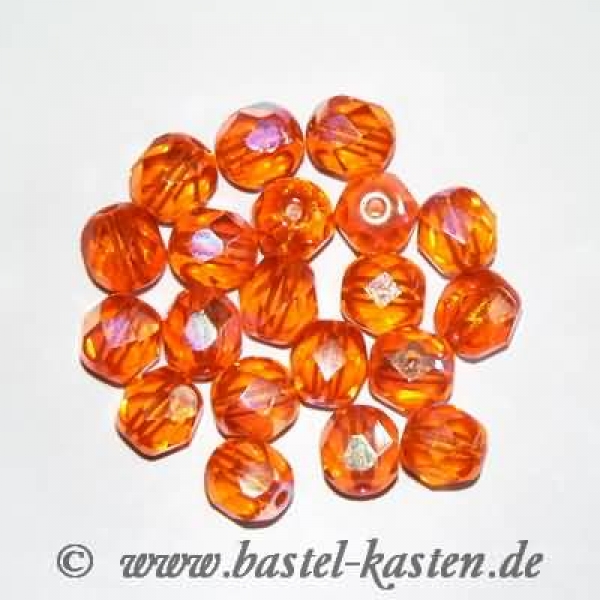 Feuerpolierte Perle 6mm orange ab (20 Stück)