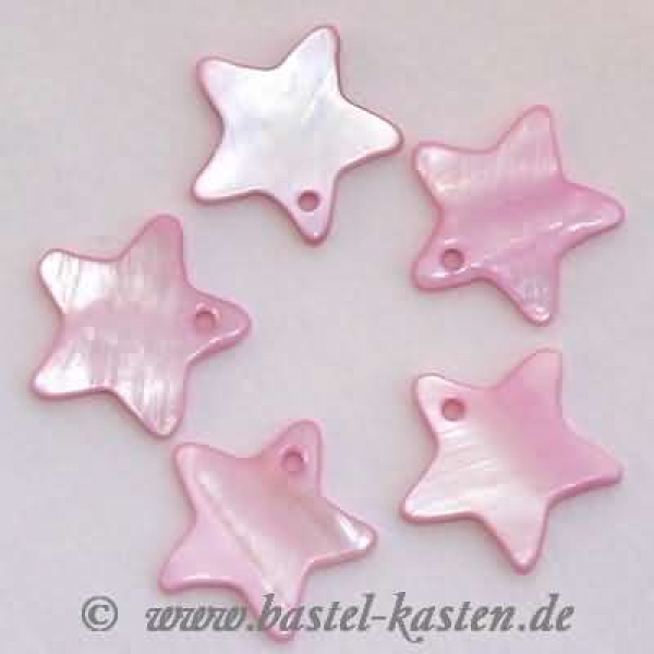 Sterne aus echtem Perlmutt rosa (5 Stück)