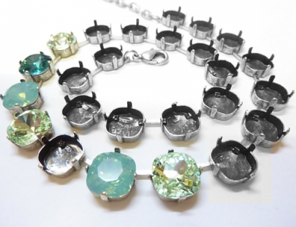 Kette mit Klemmkesseln Square 4470 12mm versilbert (1 Stück)