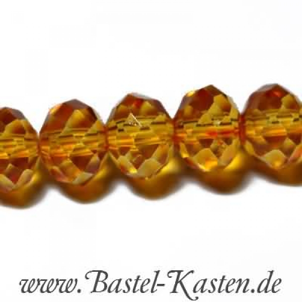 Glasschliff-Rondelle  8 x 6 mm orange (10 Stück)